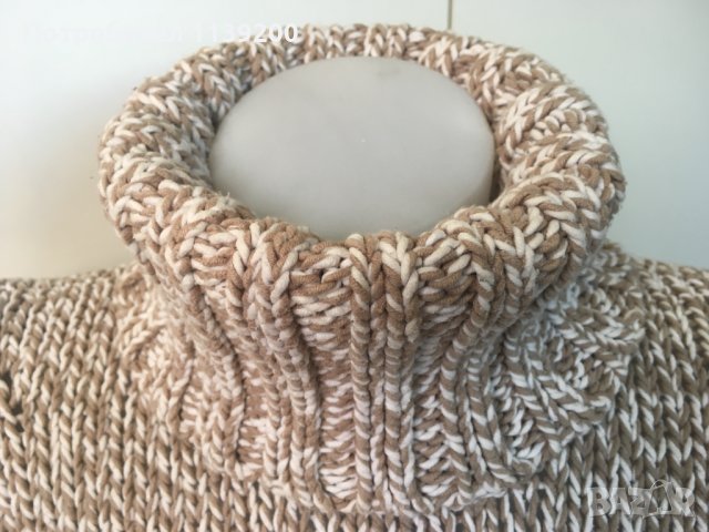 Пуловер Mexx S висока яка мляко с какао, снимка 2 - Блузи с дълъг ръкав и пуловери - 30662672