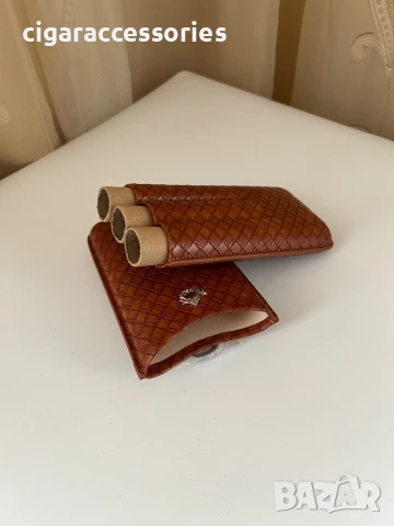 Кожен калъф Cohiba за 3 пури с джоб за резачка – подаръчна кутия, снимка 6 - Табакери - 50898555