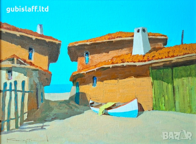 Картина "Етюд от Созопол", худ. Димитър Каратонев, снимка 2 - Картини - 53304256