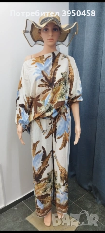 Италиански рокли комплекти панталони блузки панталонки гащеризон топ , снимка 10 - Рокли - 53949392