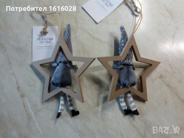 Коледни джуджета в звезди., снимка 2 - Декорация за дома - 38881611