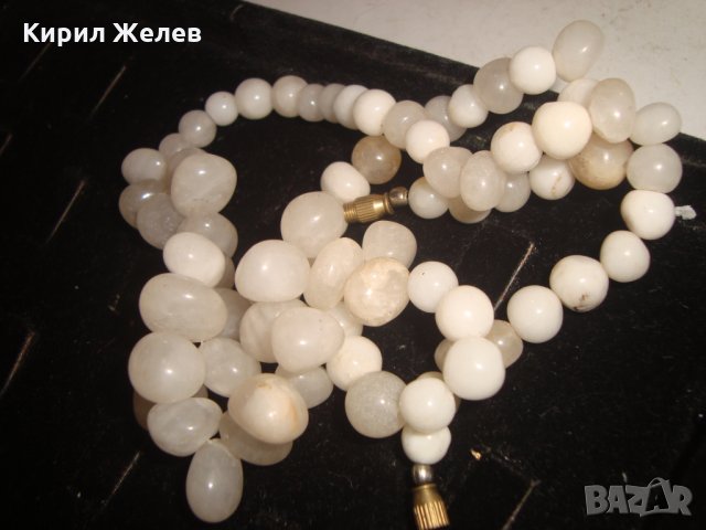АРТ КОЛИЕ от МЛЕЧЕН БЯЛ КВАРЦ ПОЛУСКЪПОЦЕНЕН КАМЪК РЪЧНО НАНИЗАНО 16561, снимка 11 - Колиета, медальони, синджири - 30691365