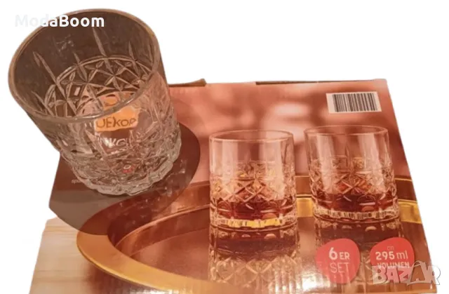 Луксозен комплект кристални чаши за уиски 8 бр, снимка 3 - Чаши - 48905286