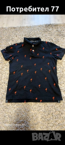 Мъжка поло тениска SuperDry цвят тъмно син