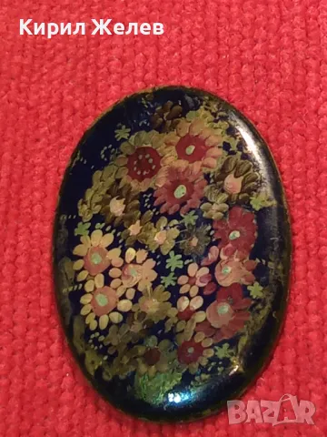 ИЗЯЩНО РЪЧНО ХУДОЖЕСТВЕНО ИЗРИСУВАНА МИНИАТЮРА ЦВЕТЯ Стара МЕДНА РЕТРО АРТ АПЛИКАЦИЯ За БРОШКА 47460, снимка 12 - Антикварни и старинни предмети - 47046009