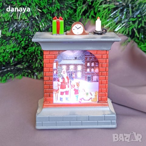 3184 Коледна фигура за декорация светеща камина, 11см, снимка 4 - Декорация за дома - 38555386