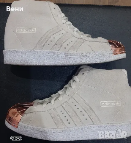 Adidas Rose Gold Metal със скрита платформа, снимка 2 - Маратонки - 48933543