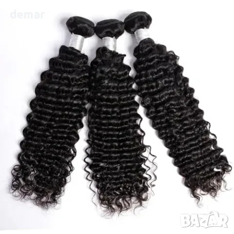 Комплект естествена бразилска коса PERISMODA Deep Wave, 35/40/45 см, снимка 2 - Други - 55945928