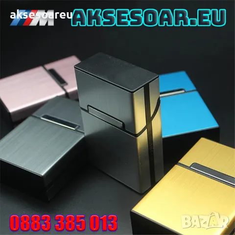 Качествена джобна кутия за стандартни цигари 80 мм. калъф от алуминиева сплав за пушачи за Подарък, снимка 11 - Табакери - 50232526