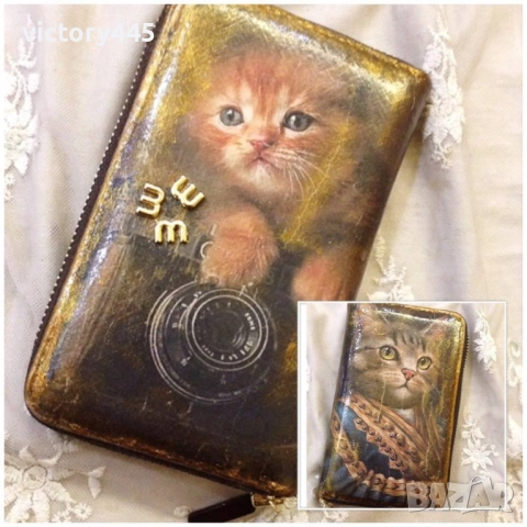 Дамско портмоне декорация двустранна