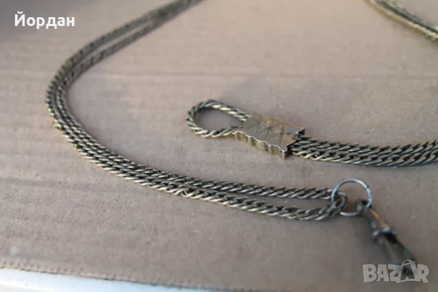 Сребърен кюстек за джобен часовник , снимка 2 - Антикварни и старинни предмети - 47853996