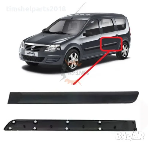 Покривна защитна лайстна, Задна врата за Dacia Logan / MCV I 2003-2012 - Шофьорска страна