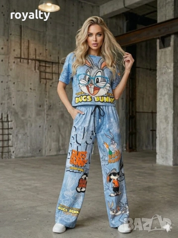 Нов Син Дамски Комплект 