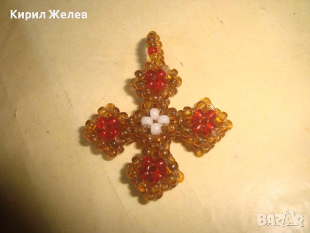 СТАРО РЪЧНО ИЗПЛЕТЕНО МЪНИСТЕНО РЕТРО-АРТ КРЪСТЧЕ РЯДКА МАЙСТОРСКА ИЗРАБОТКА 24321, снимка 4 - Антикварни и старинни предмети - 36954149