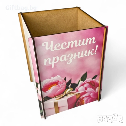 Дървена кутия тип кашпа с UV печат – различни дизайни, снимка 3 - Декорация за дома - 54344565