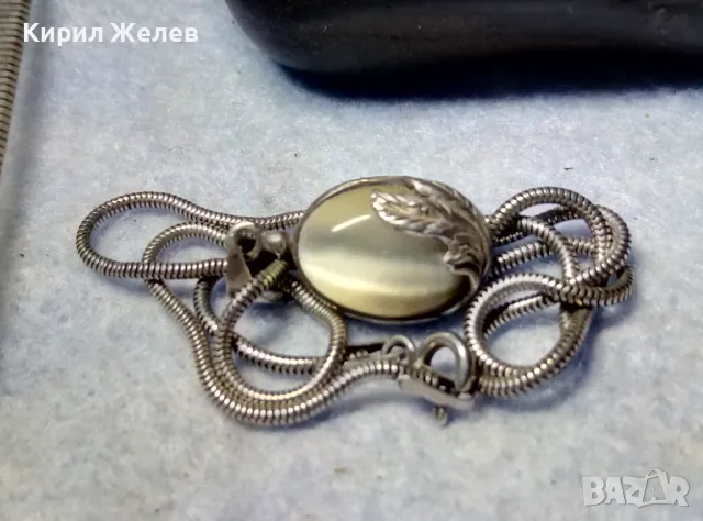 РАЗКОШЕН ФЛОРАЛЕН СКЪПОЦЕНЕН СРЕБЪРЕН МЕДАЛЬОН с ЛУНЕН КАМЪК и СРЕБЪРНА ВЕРИЖКА СРЕБРО 925 49711, снимка 8 - Колиета, медальони, синджири - 50061253