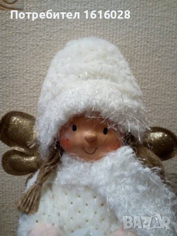 Уникално пухкаво бяло Коледно ангелче.Светещо., снимка 6 - Декорация за дома - 38515725