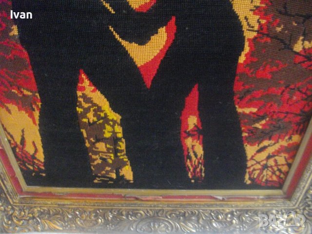 860х660мм-Гръцки Голям Гоблен-Рамкиран-DMC-Отличен-Барок Рамка, снимка 11 - Гоблени - 37046812