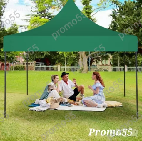 3х3м Сгъваема шатра 18кг. с непромокаемо покривало, снимка 7 - Градински мебели, декорация  - 49270272