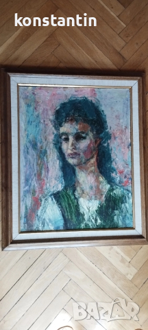 МАСЛЕНА КАРТИНА ДЕЧКО УЗУНОВ 1957, снимка 1