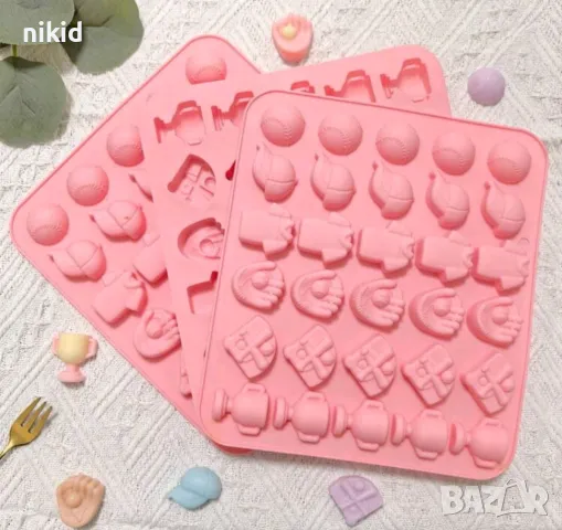 Бейзбол купа блуза шапка топка ръкавица малки силиконов молд форма фондан шоколад бонбони желирани , снимка 2 - Форми - 48892648