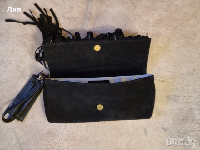 Голям дамски клъч с ресни естествена кожа MANGANO, снимка 4 - Чанти - 35191541