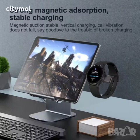 Безжично зарядно за смарт часовници,USB +Type C, iWatch, ​Samsung Galaxy Watch и много други.​, снимка 4 - Смарт гривни - 51995193