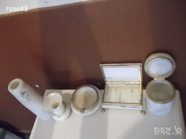 Комплект от 5бр. мраморен от магазин"Минералсувенир" от соца, снимка 4 - Други стоки за дома - 47397555