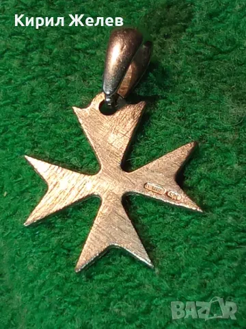 АРИСТОКРАТИЧЕН РИЦАРСКИ СТИЛ ПЕНДАНТ СРЕБЪРЕН МАЛТИЙСКИ КРЪСТ СРЕБРО 925 с БЯЛА ПОЗЛАТА 49147, снимка 12 - Колиета, медальони, синджири - 48938375