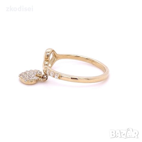 Златен дамски пръстен 2,30гр. размер:56 14кр. проба:585 модел:21935-4, снимка 3 - Пръстени - 44298129
