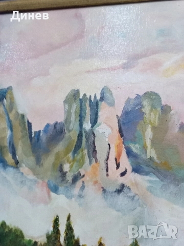 Алпийско Езеро Масло върху платно, снимка 6 - Картини - 52145966