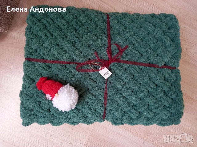 Меки плетени одеялца от прежда Ализе пуфи, снимка 11 - Спално бельо и завивки - 38389917
