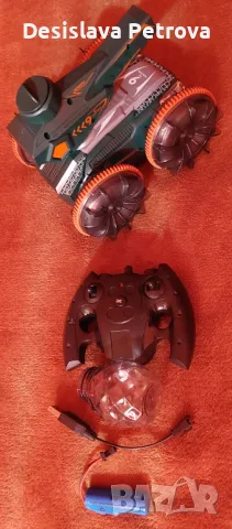 ЧЕРЕН ПЕТЪК -Стрелящ с вода танк анфибия играчка с дистанционно ЧИСТО НОВО  , снимка 7 - Електрически играчки - 47922542