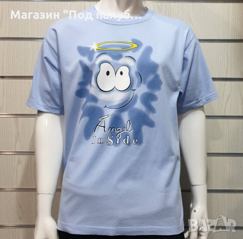Нова мъжка тениска с трансферен печат  Angel inSide (Ангел отвътре)