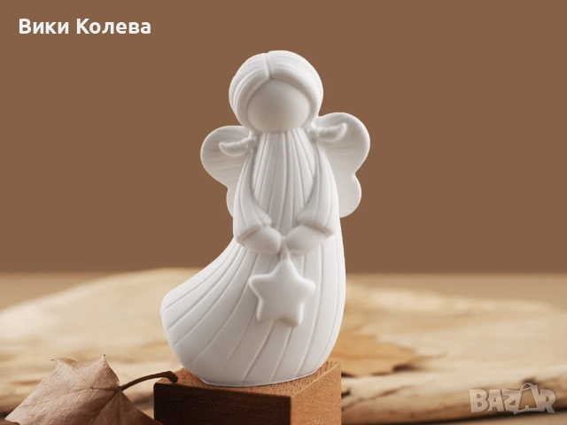 Силиконови Форми за Отливане на Ангели - 2 бр. Ангел със Звезда  и Ангел със Сърце, снимка 2 - Форми - 52824956