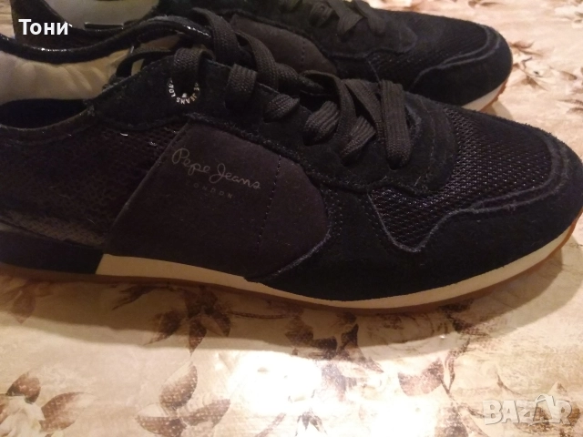 PEPE JEANS LONDON Оригинал Нови Дамски Маратонки Изцяло от Натурален Велур 39, снимка 9 - Маратонки - 52667840