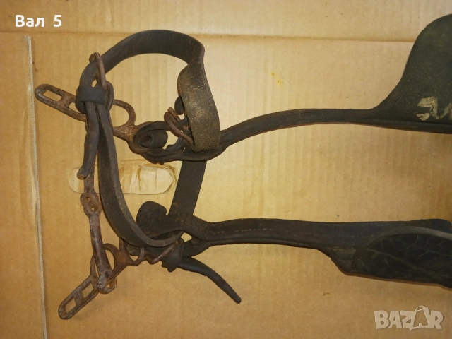 Стара кожена конска сбруя , оглавник , хамут , юзда, снимка 3 - Антикварни и старинни предмети - 54219068