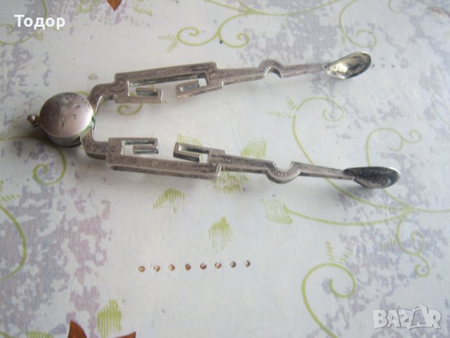 Уникална сребърна щипка за захар лед 19 век, снимка 10 - Колекции - 33938277