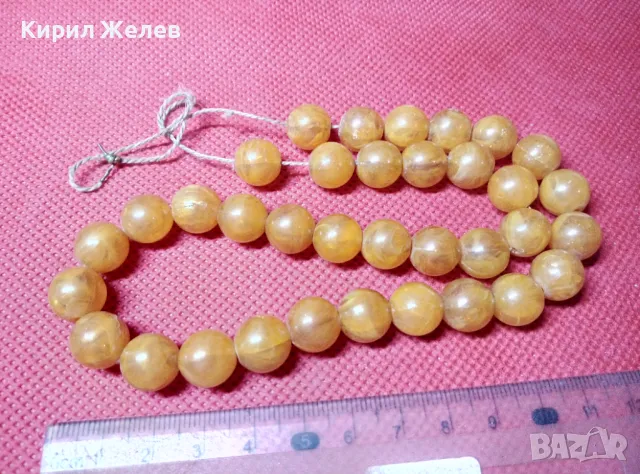 СТАРА МОЛИТВЕНА БРОЕНИЦА от ПРАХОВ / ПРЕСОВАН ТОПЕН КЕХЛИБАР 47313, снимка 6 - Антикварни и старинни предмети - 47282759