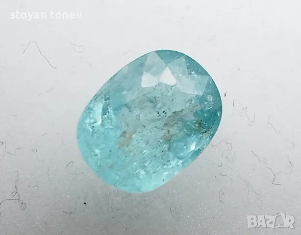 Параиба турмалин в неоново син цвят и тегло 3.20кт.! Сертификат+Оценка! , снимка 3 - Пръстени - 45349557