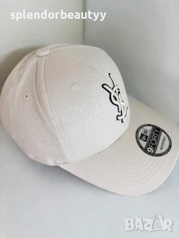 Yves Saint Laurent шапка с козирка цвят Крем, снимка 3 - Шапки - 54226270
