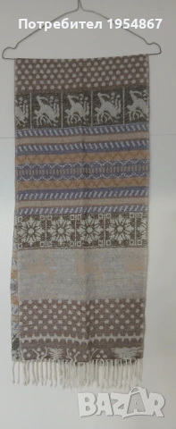 Красив, мек, вълнен зимен шал 33х156 см