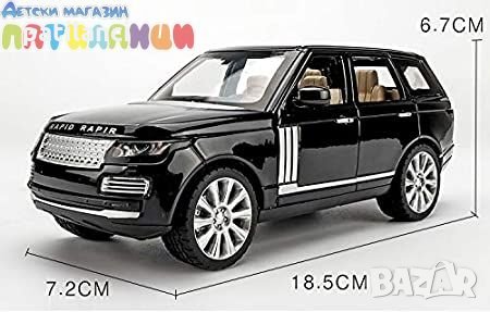 Метален джип със зук и светлини Range Rover черен 1/24, снимка 2 - Коли, камиони, мотори, писти - 29813972