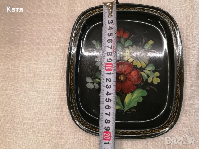 Жостовска живопис  ръчно рисувани метални подноси СССР, снимка 4 - Други - 50374170