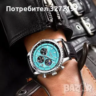 LIGE- кварцов часовник, механизъм Япония,водоустойчив,календар,хронограф, снимка 7 - Мъжки - 48425250