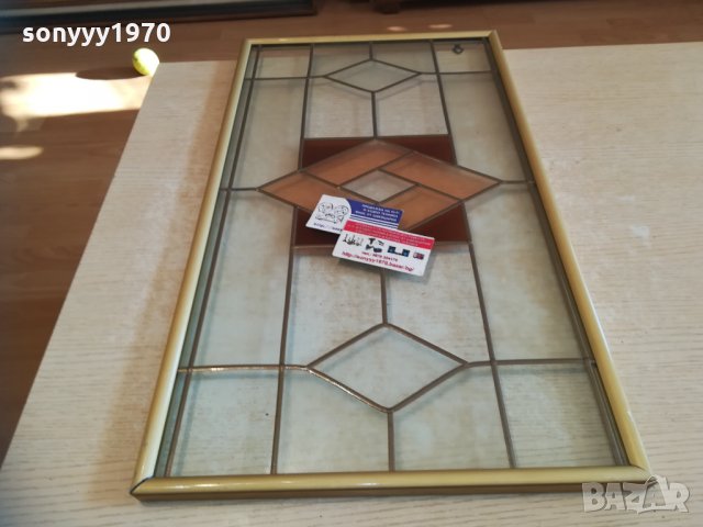 Витраж 64х36см рамка и стъкло 1801212005, снимка 4 - Колекции - 31471224