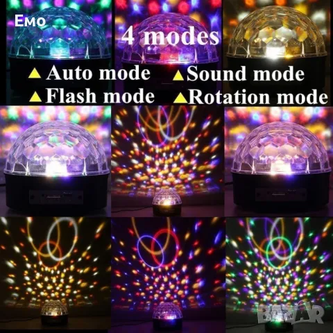 Диско лед лампа с дистанционно управление и флашка, снимка 5 - Лед осветление - 47857335