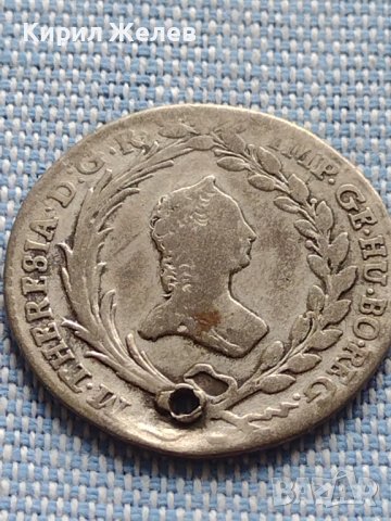 Сребърна монета 10 кройцера 1765г. Мария Терезия Прага Бохемия 13714, снимка 5 - Нумизматика и бонистика - 42903794