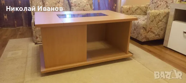МЕБЕЛ Маса със стъкло, снимка 2 - Маси - 48092802