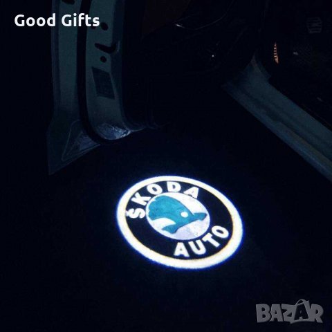 LED logo Безжично лого проектор за врати ШКОДА SKODA, снимка 2 - Аксесоари и консумативи - 35490345